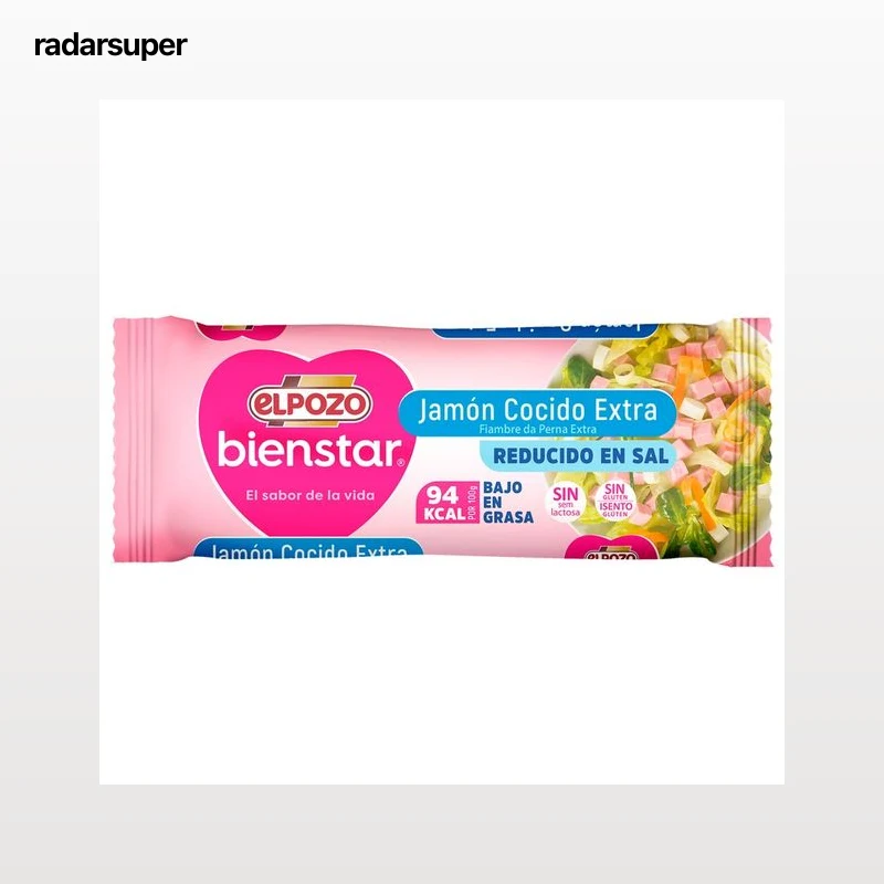 EL POZO Bienstar Jamón cocido extra, bajo en grasas y con contenido reducido en sal 340 g.