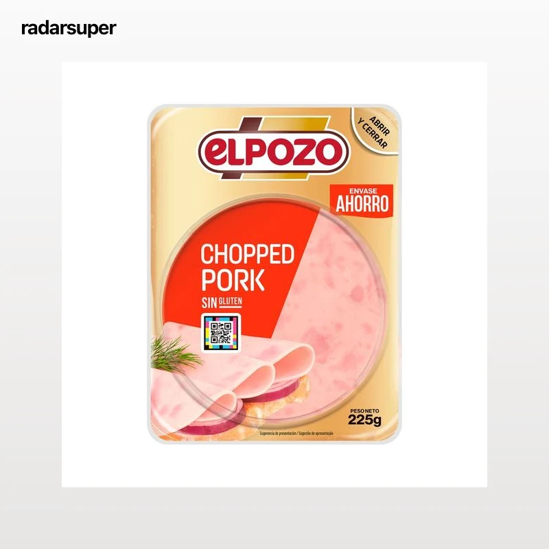 EL POZO Chopped pork, sin gluten, cortado en lonchas 225 g.