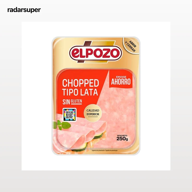 EL POZO Chopped pork tipo lata sin gluten, cortada en lonchas 250 g.