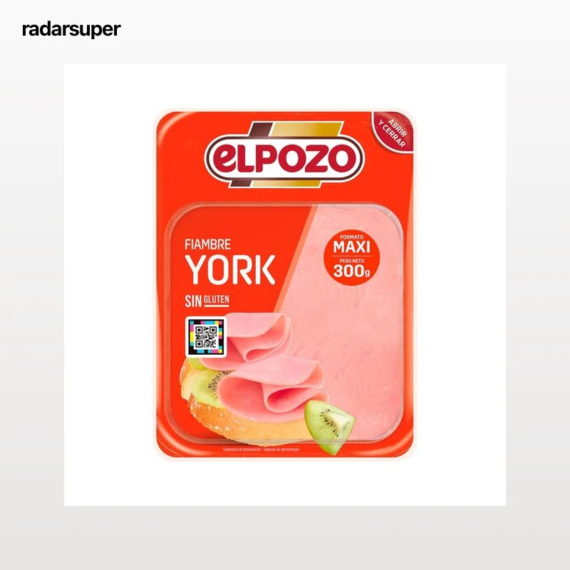 EL POZO Fiambre York en lonchas especiales para sándwich, sin gluten 300 g.