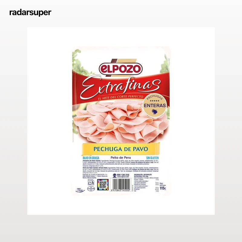 EL POZO Las + finas Pechuga de pavo cortada en finas lonchas 115 g.