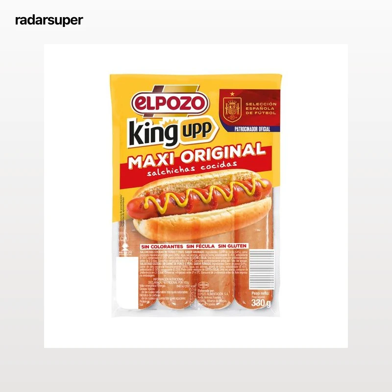 EL POZO Maxi original king upp  Salchichas cocidas de cerdo y pavo, sabor ahumado 330 g.