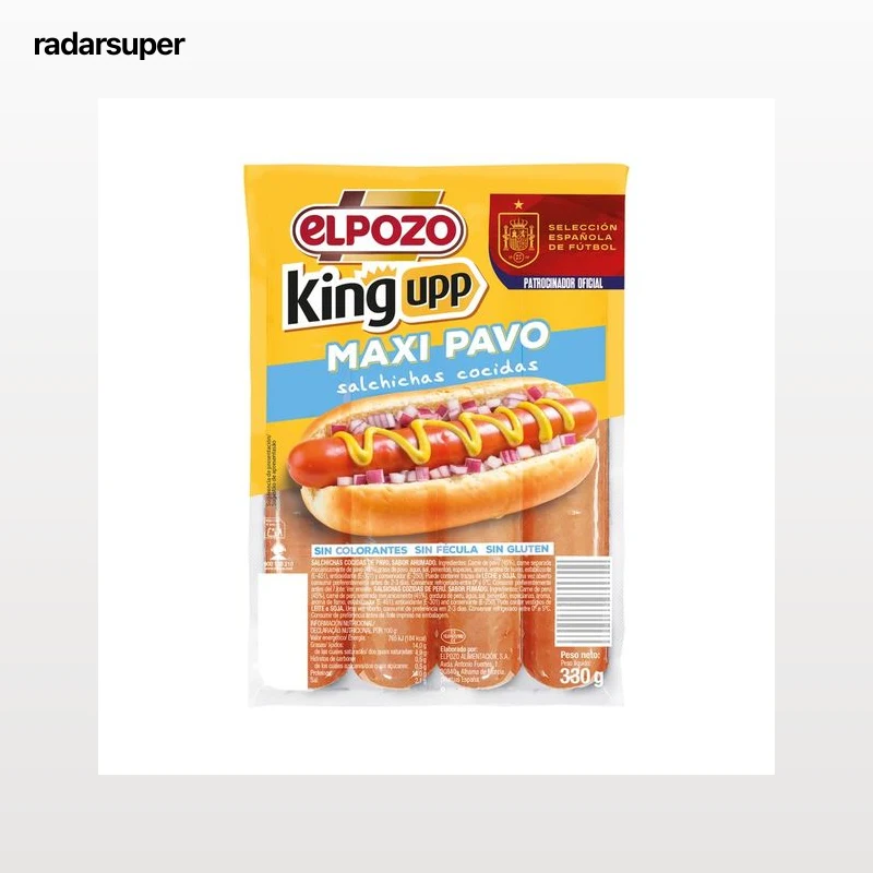 EL POZO Maxi pavo king upp Salchichas cocidas de pavo sabor ahumado 330 g.