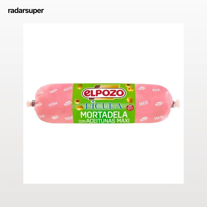 EL POZO Ricura Mortadela con aceitunas, sin gluten 900 g.