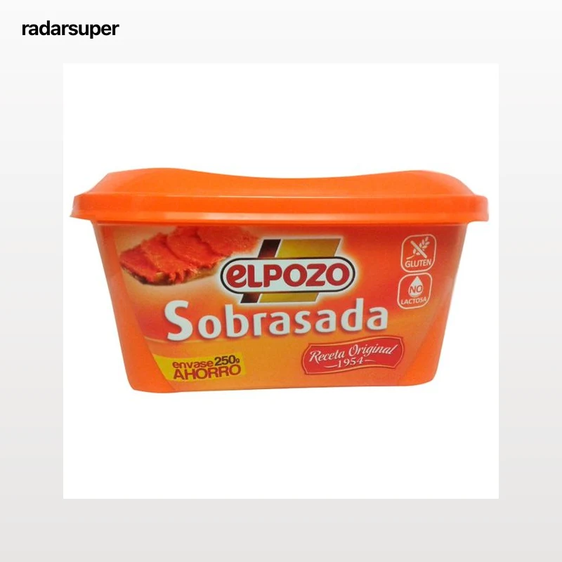 EL POZO Tarrina de sobrasada elaborada sin gluten y sin lactosa EL POZO 250 g.