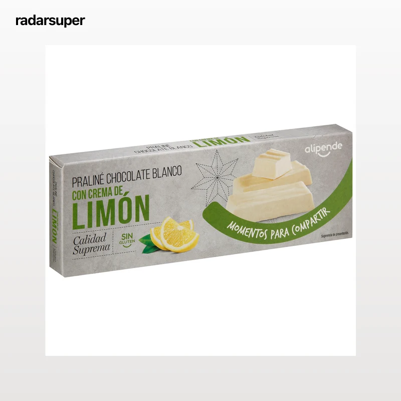 Praliné con chocolate blanco y crema de limón Alipende 150g