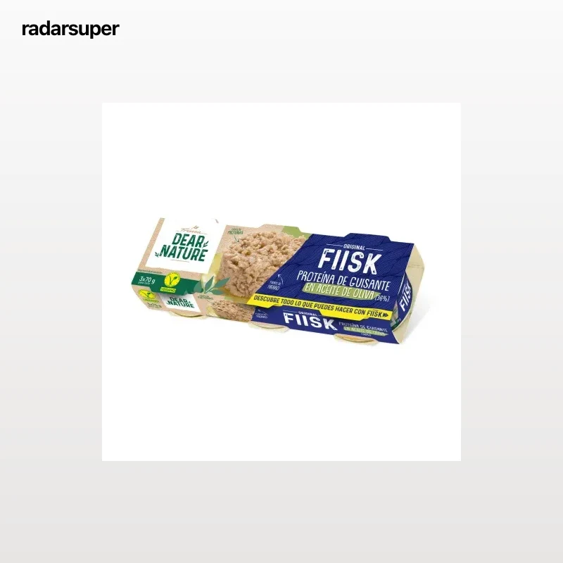 Preparación vegana a base de proteína de guisante en aceite de oliva Dear Nature Frinsa pack de 3 unidades de 70 g.