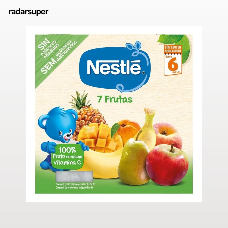 Preparado 7 frutas Nestlé sin gluten desde 6meses pack 4
