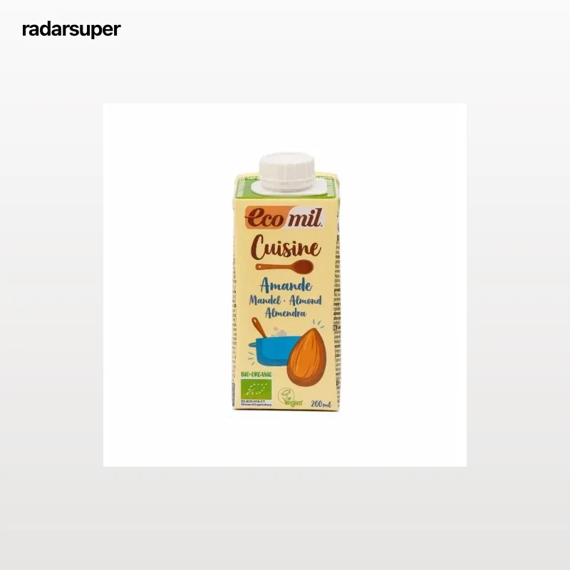 Preparado alimenticio de almendras ecológico EcoMil sin gluten 200 ml.