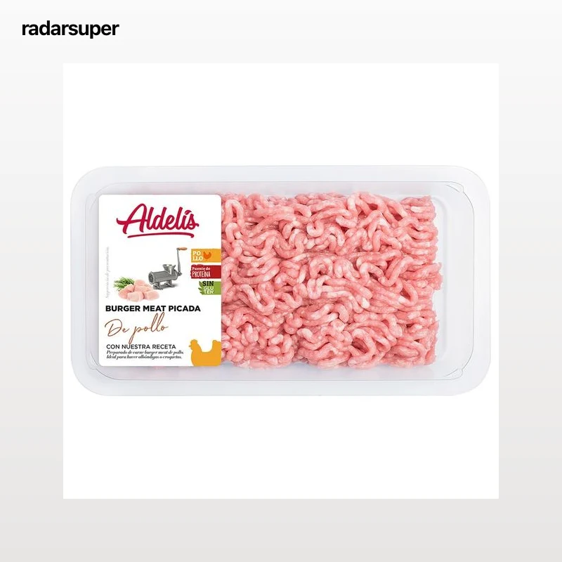 Preparado de carne burger meat de pollo ALDELÍS 380 gr.