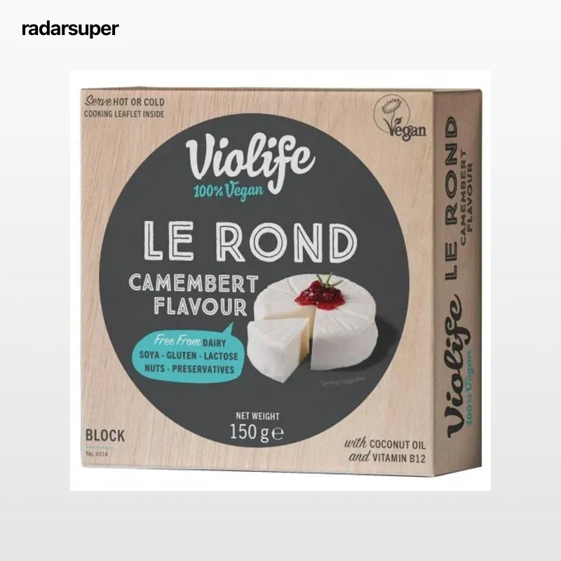 Preparado de aceite de coco sabor camembert Le Rond Violife sin gluten y sin lactosa 150 ml.