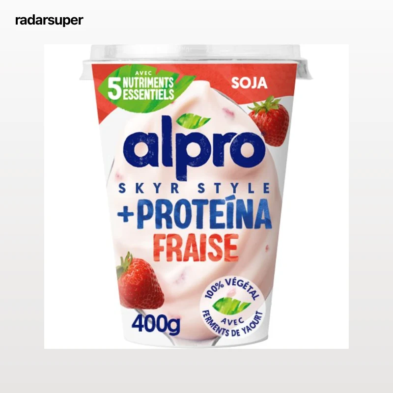 Skyr Végétal Fraise Protéiné Alpro — pot de 400 g