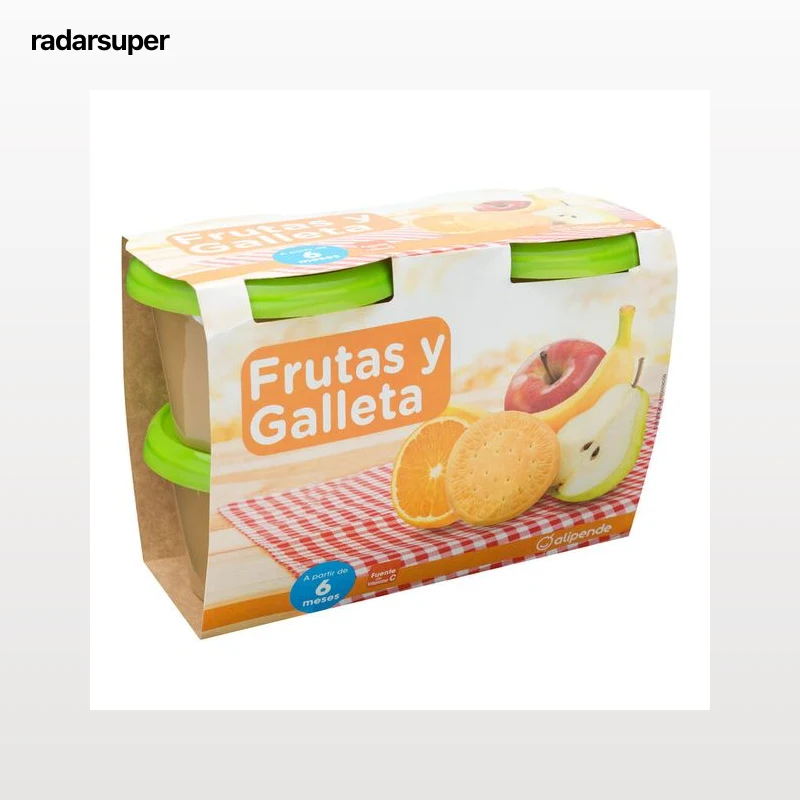 Preparado fruta bebé Alipende galleta desde 6meses pack 4