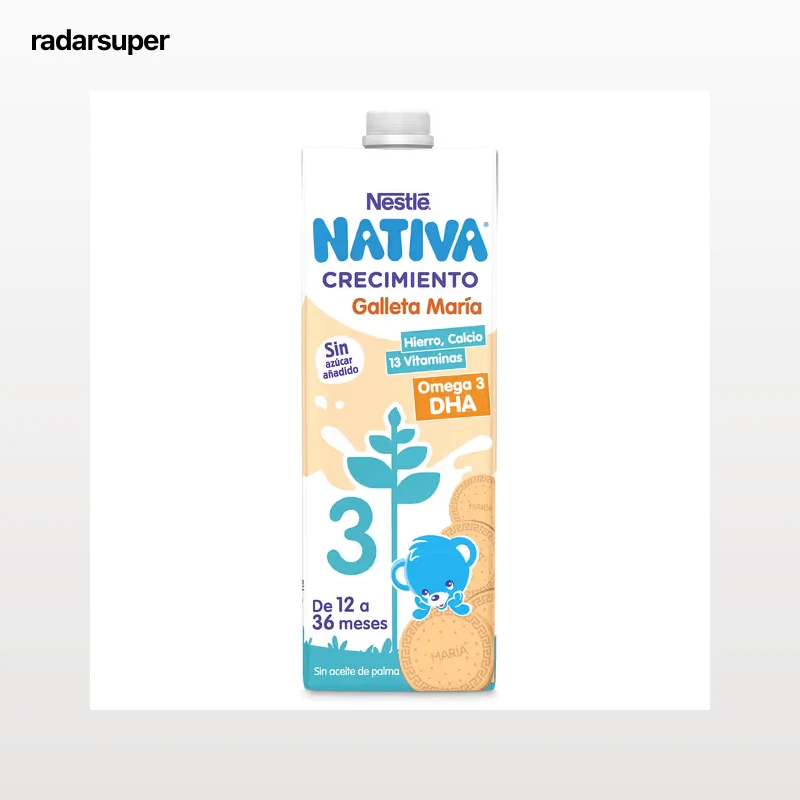 Preparado lácteo de crecimiento con galleta maria +12 meses Nativa 1 L