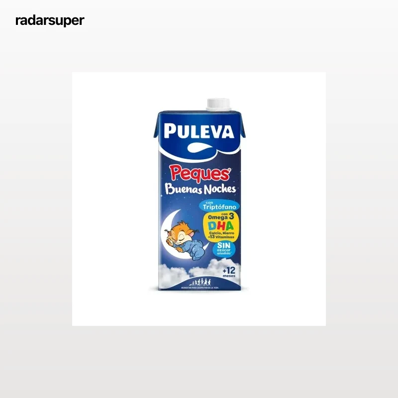 Preparado lácteo infantil con triptófano desde 12 meses Puleva Peques sin gluten, sin lactosa y sin azúcar añadido brik 1 l.