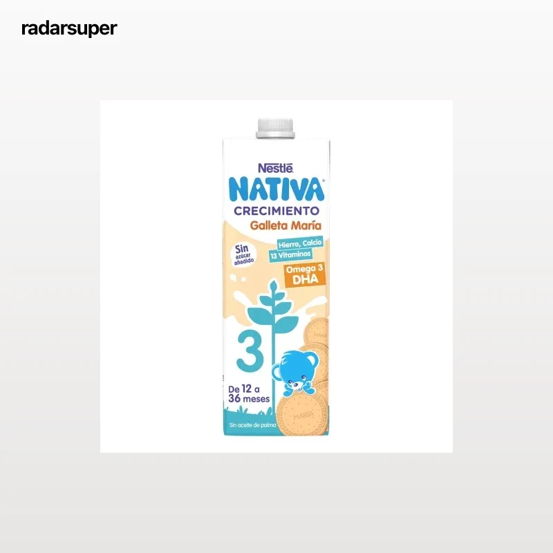 Preparado lácteo infantil de crecimiento desde 12 meses sabor galleta maría Nestlé Nativa 3 brik 1 l.