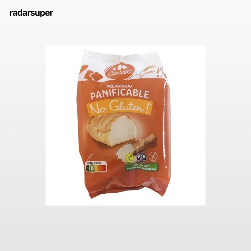 Preparado panificable Extra Carrefour No Gluten sin gluten y sin lactosa 850 g.