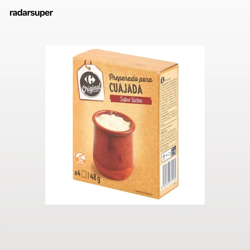 Preparado para cuajada sabor lacteo Carrefour Original  sin gluten 48 g.