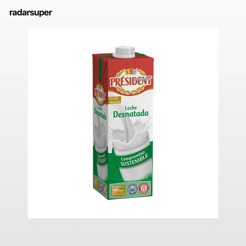PRÉSIDENT Leche desnatada de vaca de origen 100% española 1 l.
