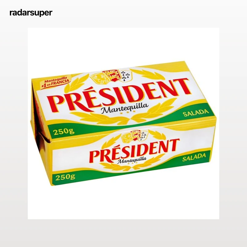 PRÉSIDENT Pastilla de mantequilla con sal PRESIDENT 250 g.