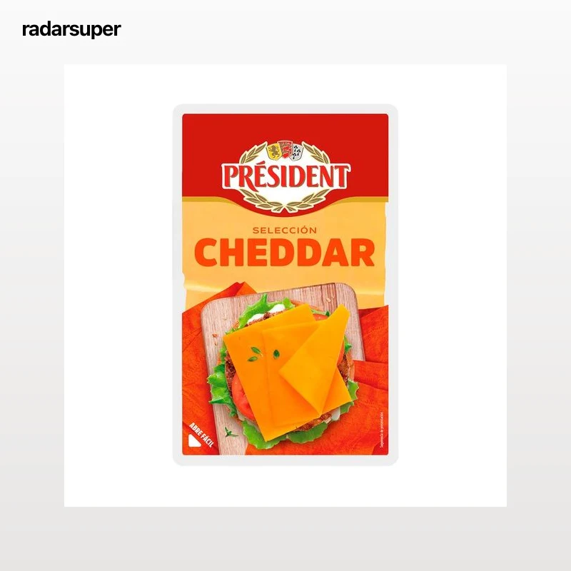 PRÉSIDENT Queso cheddar en lonchas 100 g.