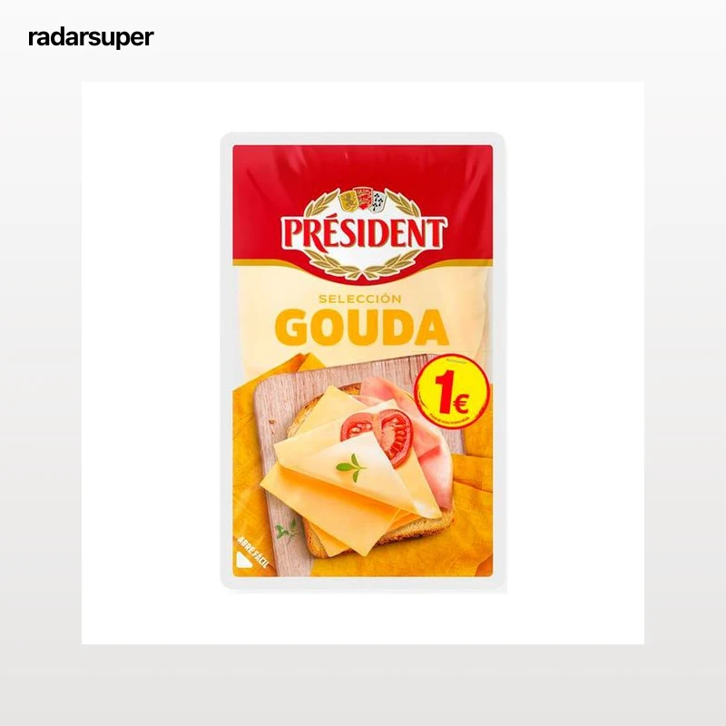 PRÉSIDENT Queso gouda en lonchas 75 g.
