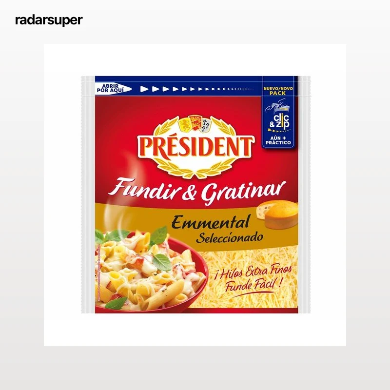 PRÉSIDENT Queso rallado Emmental PRÉSIDENT 150 g.