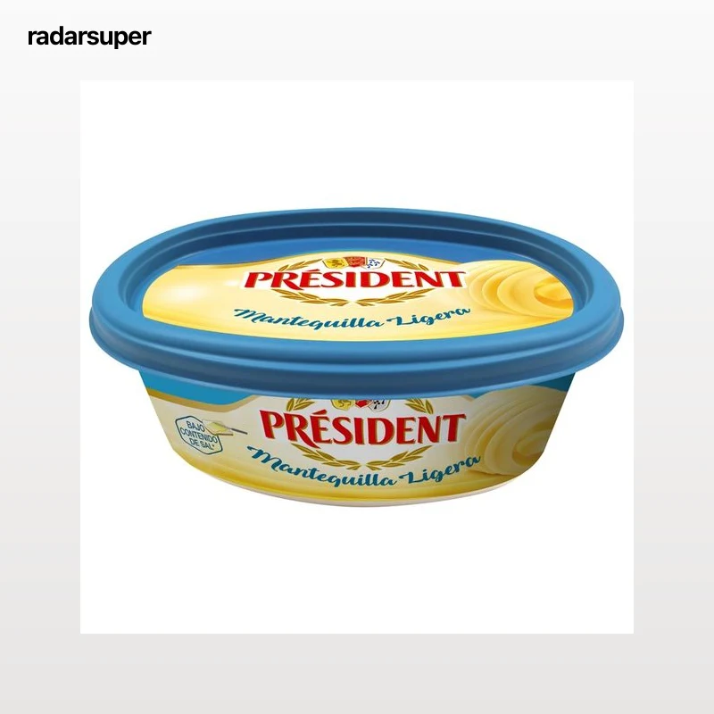 PRÉSIDENT Tarrina de mantequilla ligera y con bajo contenido en sal PRESIDENT 250 g.