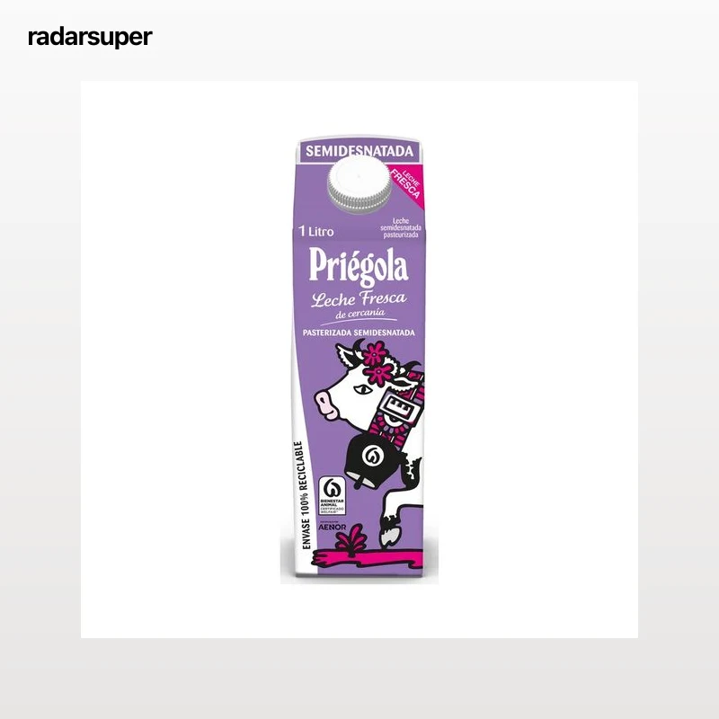 PRIÉGOLA Leche semidesnatada fresca 1 l.