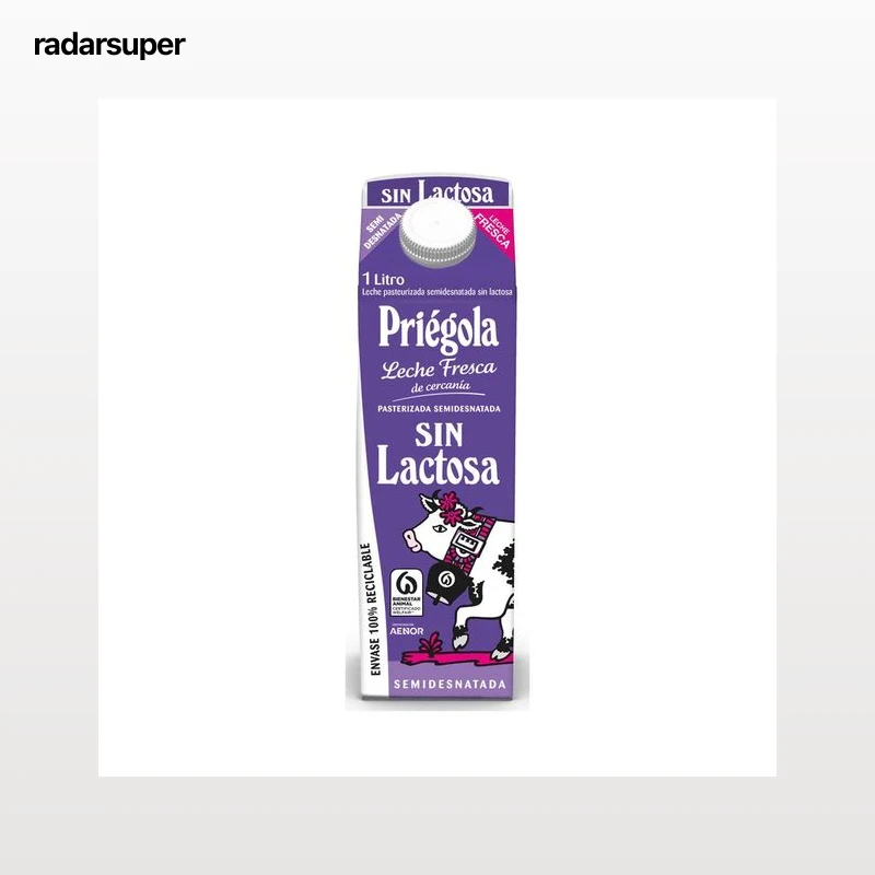 PRIÉGOLA Leche semidesnatada fresca sin lactosa 1 l.