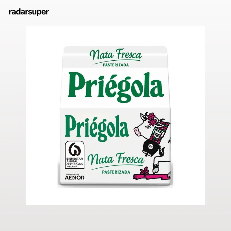 PRIÉGOLA Nata fresca líquida (35% materia grasa) para cocinar PRIÉGOLA 250 ml.