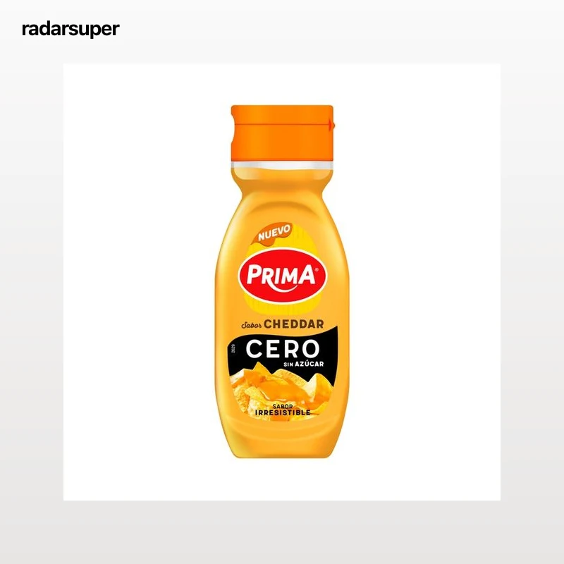 PRIMA Salsa cheddar sin azucares añadidos 260 g.