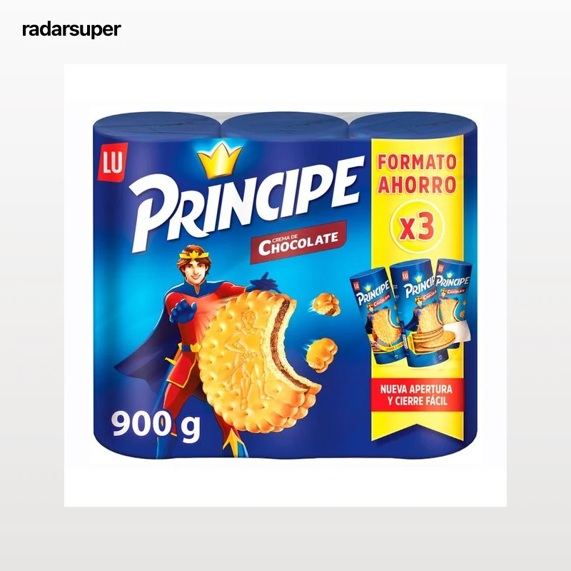PRÍNCIPE Galletas rellenas de crema de chocolate pack 3 uds. 300 g.