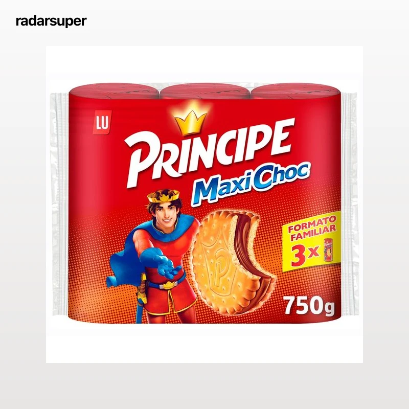 PRÍNCIPE Maxichoc Galletas rellenas de doble crema de chocolate con leche pack 3 uds. 250 g.