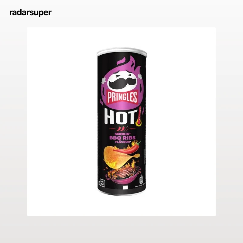 PRINGLES Flame  Patatas con forma de teja y sabor a barbacoa picante 160 g.