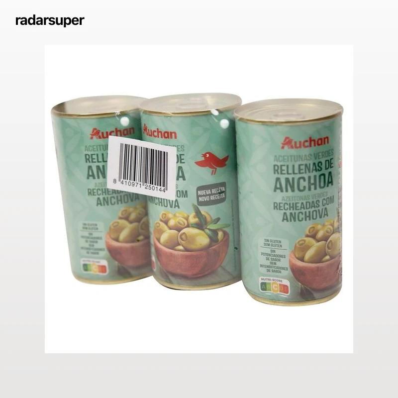 PRODUCTO ALCAMPO Aceitunas rellenas de anchoa pack 3 uds. x 150 g.