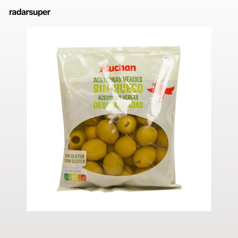 PRODUCTO ALCAMPO Aceitunas sin hueso manzanilla sin hueso bolsa de 75 g.