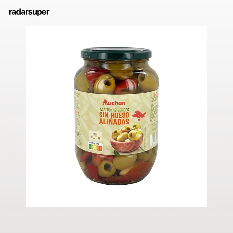 PRODUCTO ALCAMPO Aceitunas verdes Gordal aliñadas sin hueso frasco de 400 g.