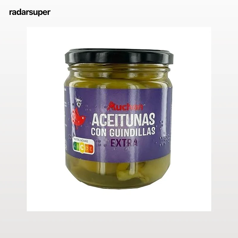 PRODUCTO ALCAMPO Aceitunas verdes Gordal con guindillas extra 160 g.