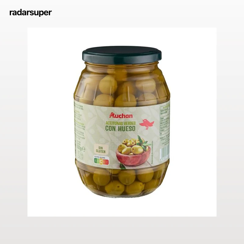 PRODUCTO ALCAMPO Aceitunas verdes con hueso bote de 550 g.
