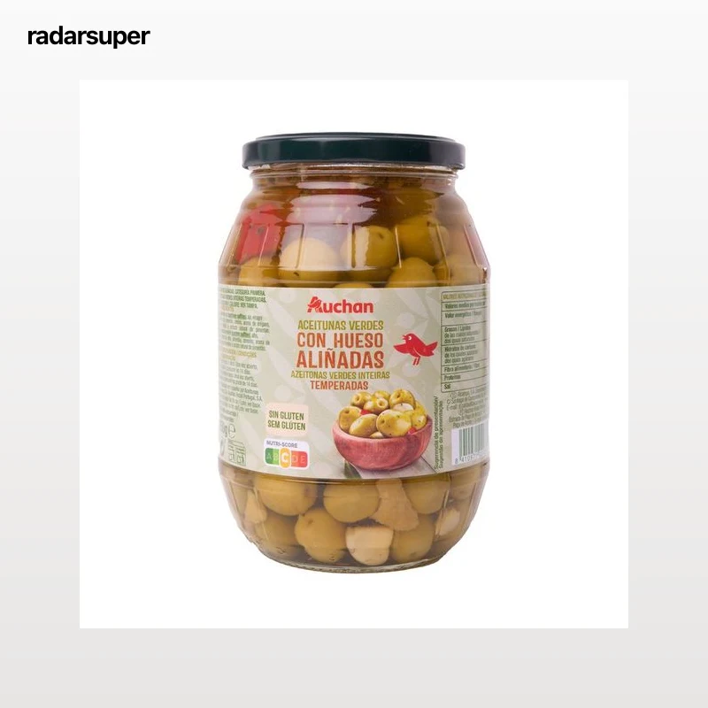 PRODUCTO ALCAMPO Aceitunas verdes manzanilla aliñadas bote de 550 g.