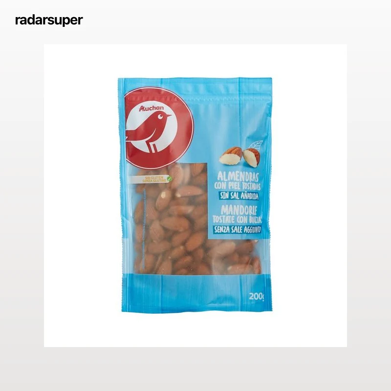 PRODUCTO ALCAMPO Almendras con piel tostadas sin sal añadida 200 g.