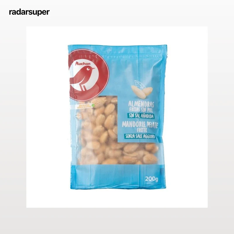 PRODUCTO ALCAMPO Almendras sin piel fritas, sin sal añadida 200 g.