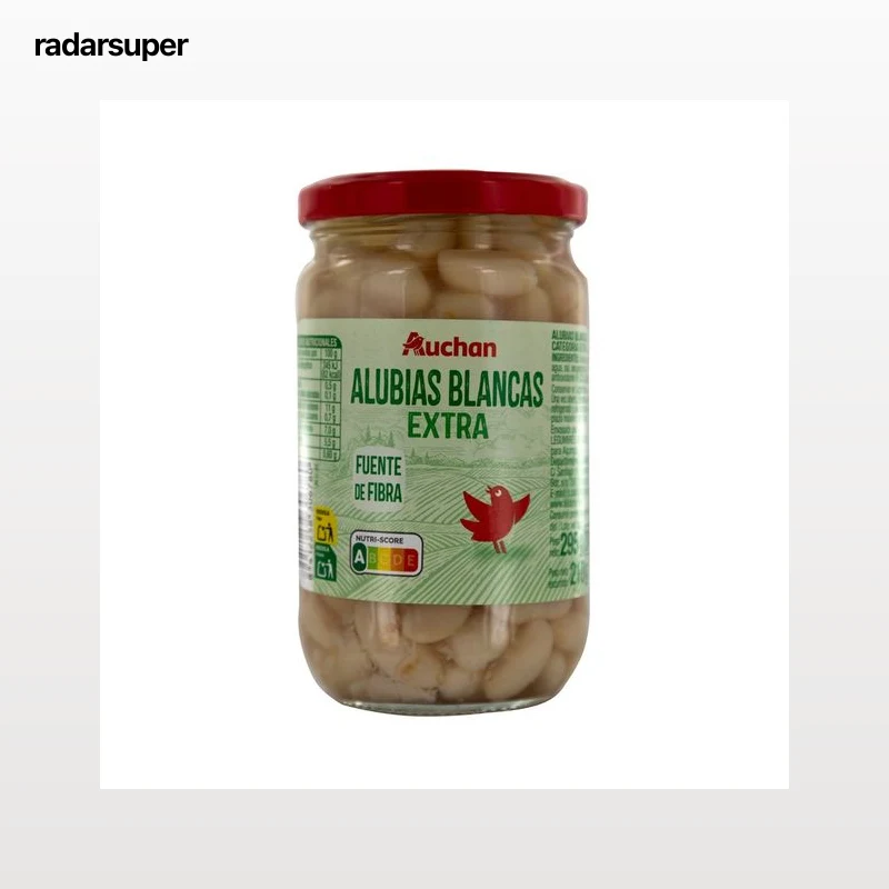 PRODUCTO ALCAMPO Alubias blancas (judias) extra, ya cocidas bote 210 g.