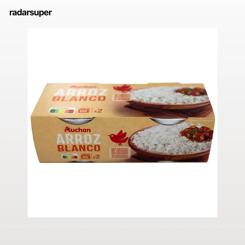 PRODUCTO ALCAMPO Arroz blanco redondo cocido (vasito microondas), listo para calentar y comer 2 x 125 g.