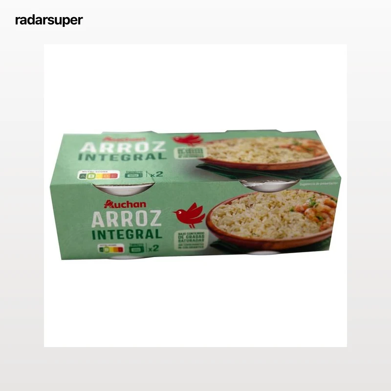 PRODUCTO ALCAMPO Arroz integral cocido (vasito microondas), listo para calentar y comer 2 x 125 g.