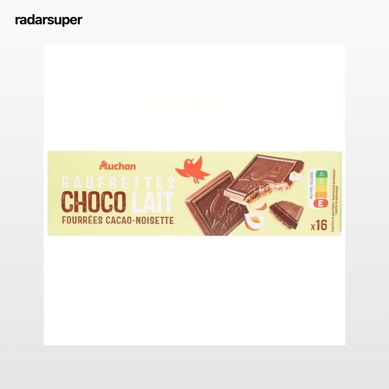 PRODUCTO ALCAMPO Barquillos de chocolate con leche y avellana 175 g.