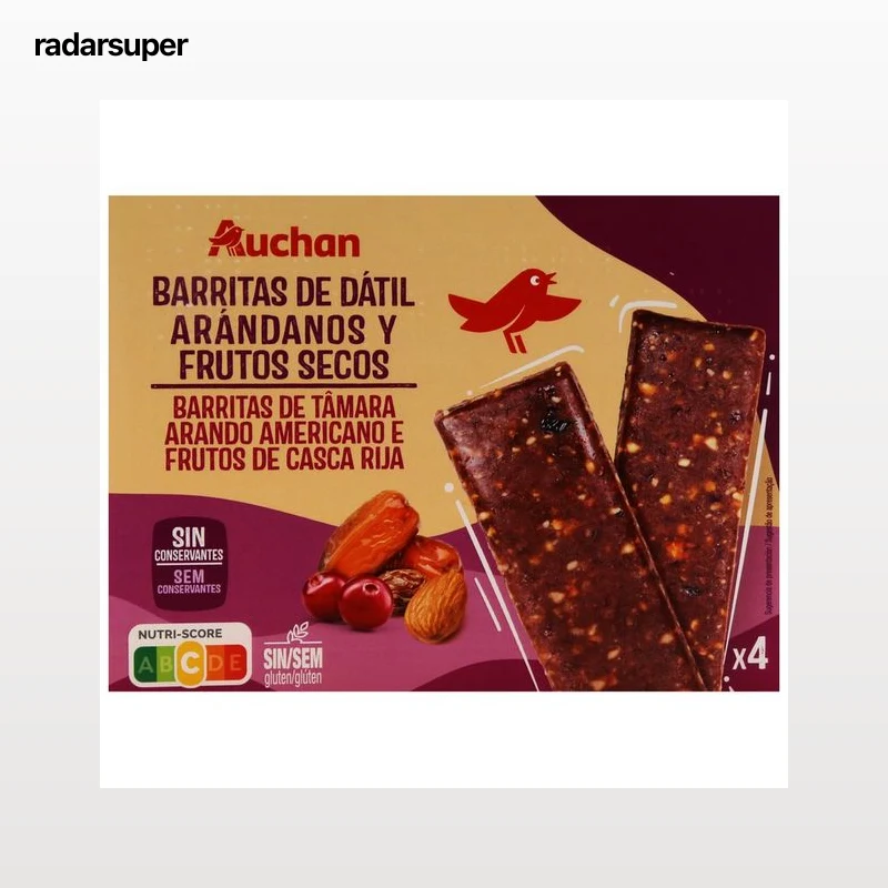 PRODUCTO ALCAMPO Barrita de arándonos y frutos secos 120 g.