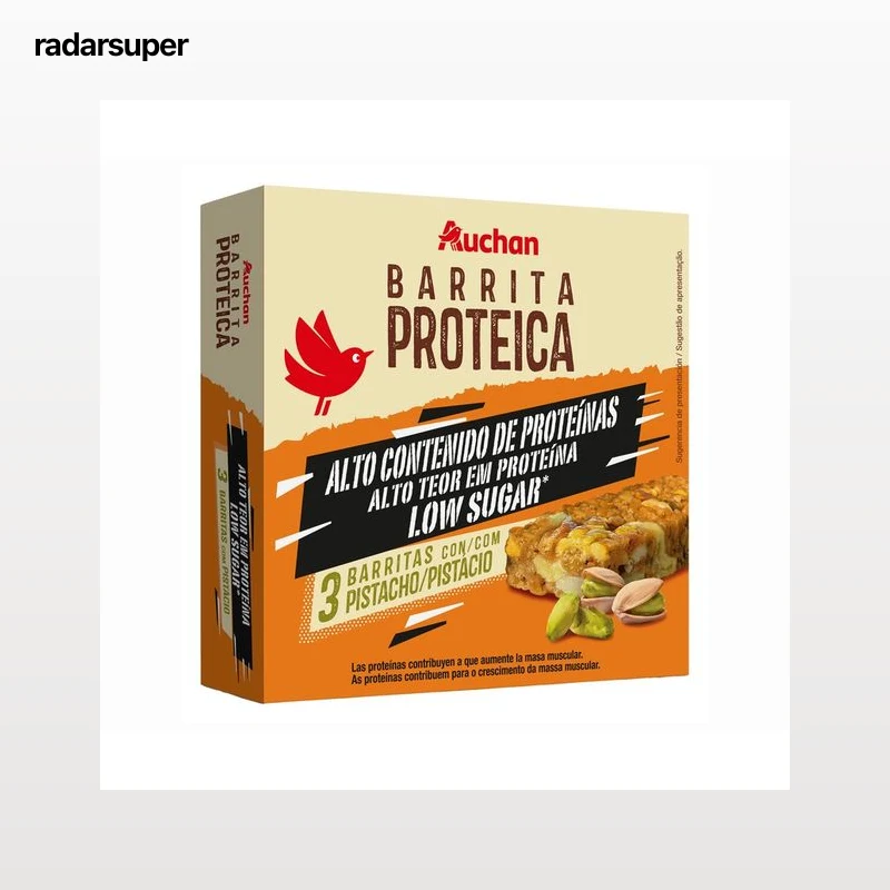 PRODUCTO ALCAMPO Barrita proteica de pistacho 3 uds.105 gr.