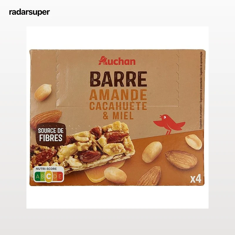 PRODUCTO ALCAMPO Barritas de cereales, almendra, cacahuete y miel 120 g.